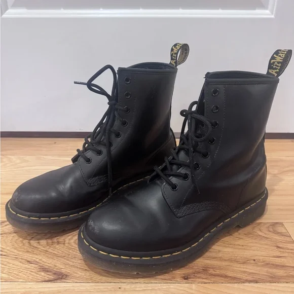 Dr. Martens Black Boots with Yellow Accents - Picture 9 of 13